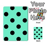 Polka Dots - Black on Aquamarine Multi-purpose Cards (Rectangle)