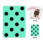Polka Dots - Black on Aquamarine Playing Cards Single Design