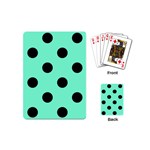 Polka Dots - Black on Aquamarine Playing Cards (Mini)