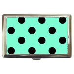 Polka Dots - Black on Aquamarine Cigarette Money Case