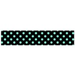 Polka Dots - Aquamarine on Black Flano Scarf (Small)