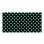 Polka Dots - Aquamarine on Black Satin Wrap