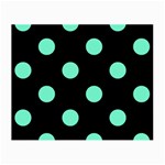 Polka Dots - Aquamarine on Black Small Glasses Cloth (2 Sides)