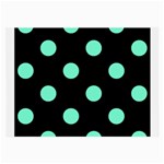 Polka Dots - Aquamarine on Black Large Glasses Cloth