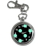 Polka Dots - Aquamarine on Black Key Chain Watch