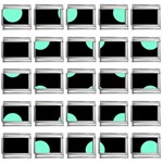 Polka Dots - Aquamarine on Black 9mm Italian Charm (25 pack)
