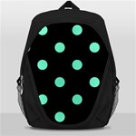 Polka Dots - Aquamarine on Black Backpack Bag