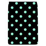 Polka Dots - Aquamarine on Black Removable Flap Cover (L)