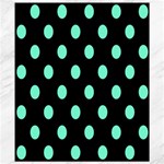 Polka Dots - Aquamarine on Black Canvas 8  x 10 