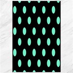 Polka Dots - Aquamarine on Black Canvas 20  x 30 