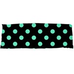 Polka Dots - Aquamarine on Black Body Pillow Case Dakimakura (Two Sides)