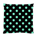 Polka Dots - Aquamarine on Black Standard Cushion Case (Two Sides)