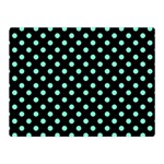 Polka Dots - Aquamarine on Black Double Sided Flano Blanket (Mini)