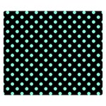 Polka Dots - Aquamarine on Black Double Sided Flano Blanket (Small)