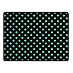 Polka Dots - Aquamarine on Black Double Sided Fleece Blanket (Small) (Two Sides)