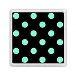 Polka Dots - Aquamarine on Black Memory Card Reader with Storage (Square)