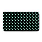 Polka Dots - Aquamarine on Black Medium Bar Mat