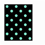 Polka Dots - Aquamarine on Black Small Garden Flag (Two Sides)