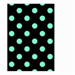 Polka Dots - Aquamarine on Black Large Garden Flag (Two Sides)