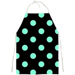 Polka Dots - Aquamarine on Black Full Print Apron