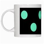Polka Dots - Aquamarine on Black Black Mug
