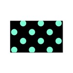 Polka Dots - Aquamarine on Black Sticker Rectangular (10 pack)