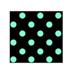 Polka Dots - Aquamarine on Black Greeting Card 5  x 7 