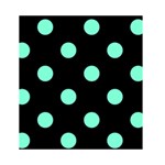 Polka Dots - Aquamarine on Black Greeting Card 4.5  x 6 
