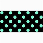 Polka Dots - Aquamarine on Black 4  x 8  Photo Cards