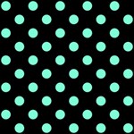 Polka Dots - Aquamarine on Black ScrapBook Page 12  x 12 