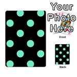 Polka Dots - Aquamarine on Black Multi-purpose Cards (Rectangle)