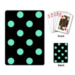 Polka Dots - Aquamarine on Black Playing Cards Single Design
