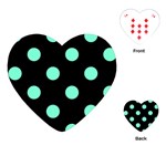 Polka Dots - Aquamarine on Black Playing Cards (Heart)