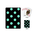 Polka Dots - Aquamarine on Black Playing Cards (Mini)