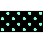 Polka Dots - Aquamarine on Black YOU ARE INVITED 3D Greeting Card (8x4)