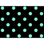 Polka Dots - Aquamarine on Black Birthday Cake 3D Greeting Card (7x5)