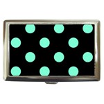 Polka Dots - Aquamarine on Black Cigarette Money Case