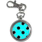 Polka Dots - Black on Aqua Cyan Key Chain Watch