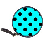 Polka Dots - Black on Aqua Cyan Classic 20-CD Wallet