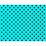 Polka Dots - Black on Aqua Cyan Collage 11  x 14 