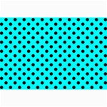 Polka Dots - Black on Aqua Cyan Collage 12  x 18 