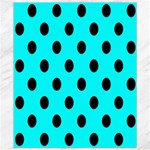 Polka Dots - Black on Aqua Cyan Canvas 8  x 10 