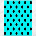 Polka Dots - Black on Aqua Cyan Canvas 16  x 20 