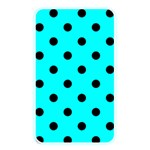 Polka Dots - Black on Aqua Cyan Memory Card Reader (Rectangular)