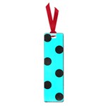 Polka Dots - Black on Aqua Cyan Small Book Mark
