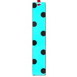 Polka Dots - Black on Aqua Cyan Large Book Mark