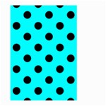 Polka Dots - Black on Aqua Cyan Large Garden Flag (Two Sides)