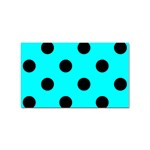 Polka Dots - Black on Aqua Cyan Sticker Rectangular (100 pack)