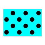 Polka Dots - Black on Aqua Cyan Sticker A4 (10 pack)