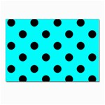 Polka Dots - Black on Aqua Cyan Postcard 4 x 6  (Pkg of 10)